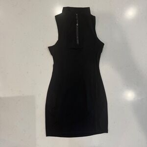 Lululemon Dress Womens 6 Black Excellent Quarter Zip Sleeveless Mini Racerback